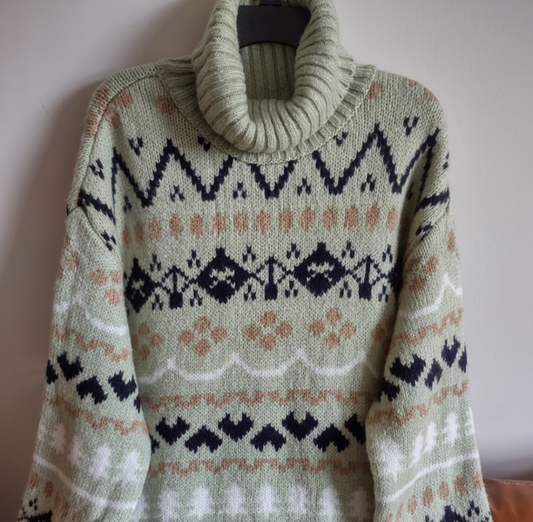 Anthropologie Turtleneck Tunic Sweater Green